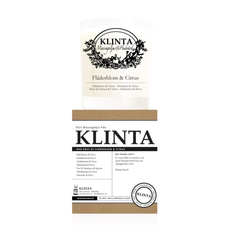 KLINTA ilm/nuddkerti - Eldrablóm/sítrus - Image 3