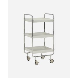 Hjólaborð Roll Hvítt/silvur h:85 42x38cm