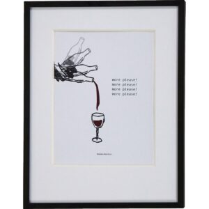 WINE - Mynd í ramma, 23x30cm