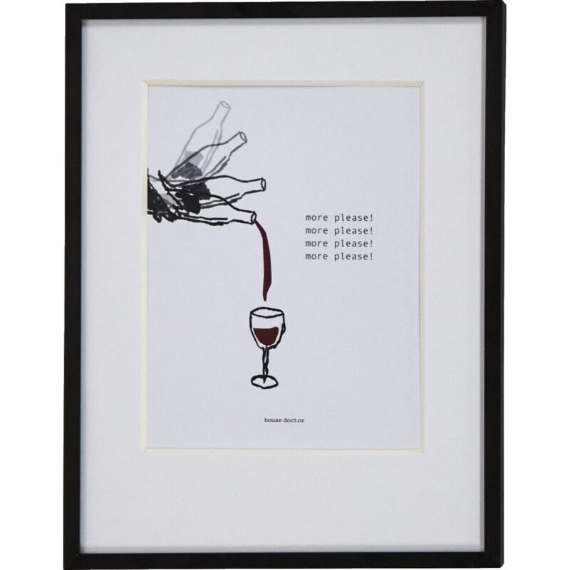 WINE - Mynd í ramma, 23x30cm