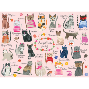 Púsl Cool Cats A-Z 1000stk