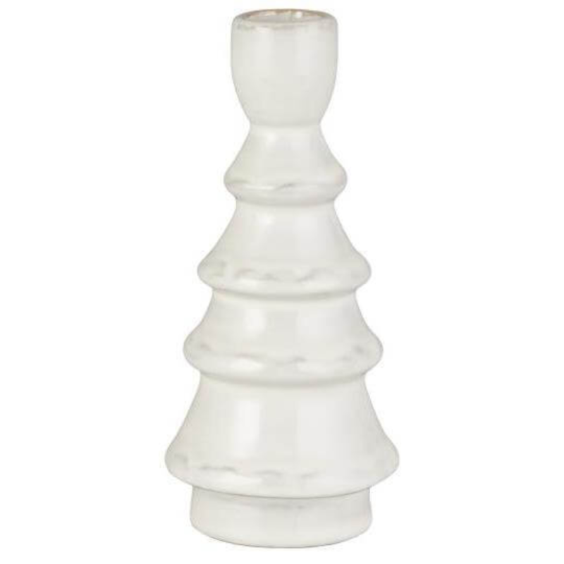 Tré kertastjaki - hvítt, 16cm