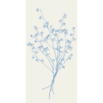 Servíettur - blá blóm