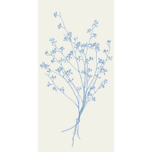 Servíettur - blá blóm