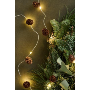 Ljósasería 10LED ljós og könglar 120cm
