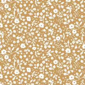 Servíettur - mustard m/blómum